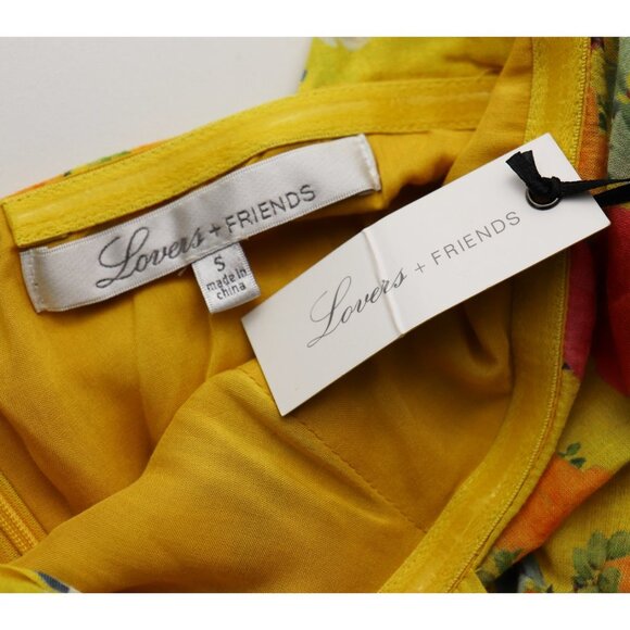 NEW Lovers + Friends Joss Dress Spring Bloom Floral Print Yellow Off Shoulder S - Picture 4 of 8
